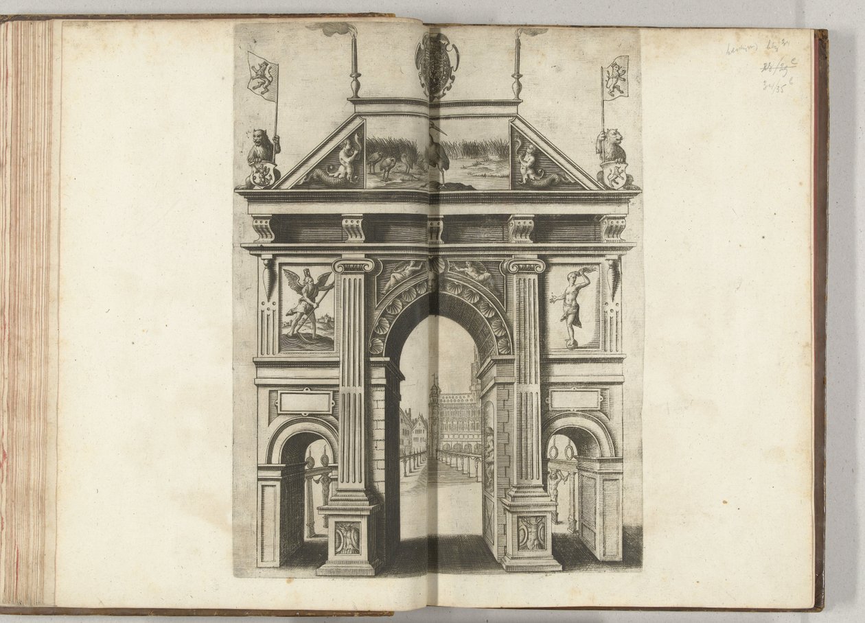 Puerta triunfal con la grúa, 1594 de Anonymous