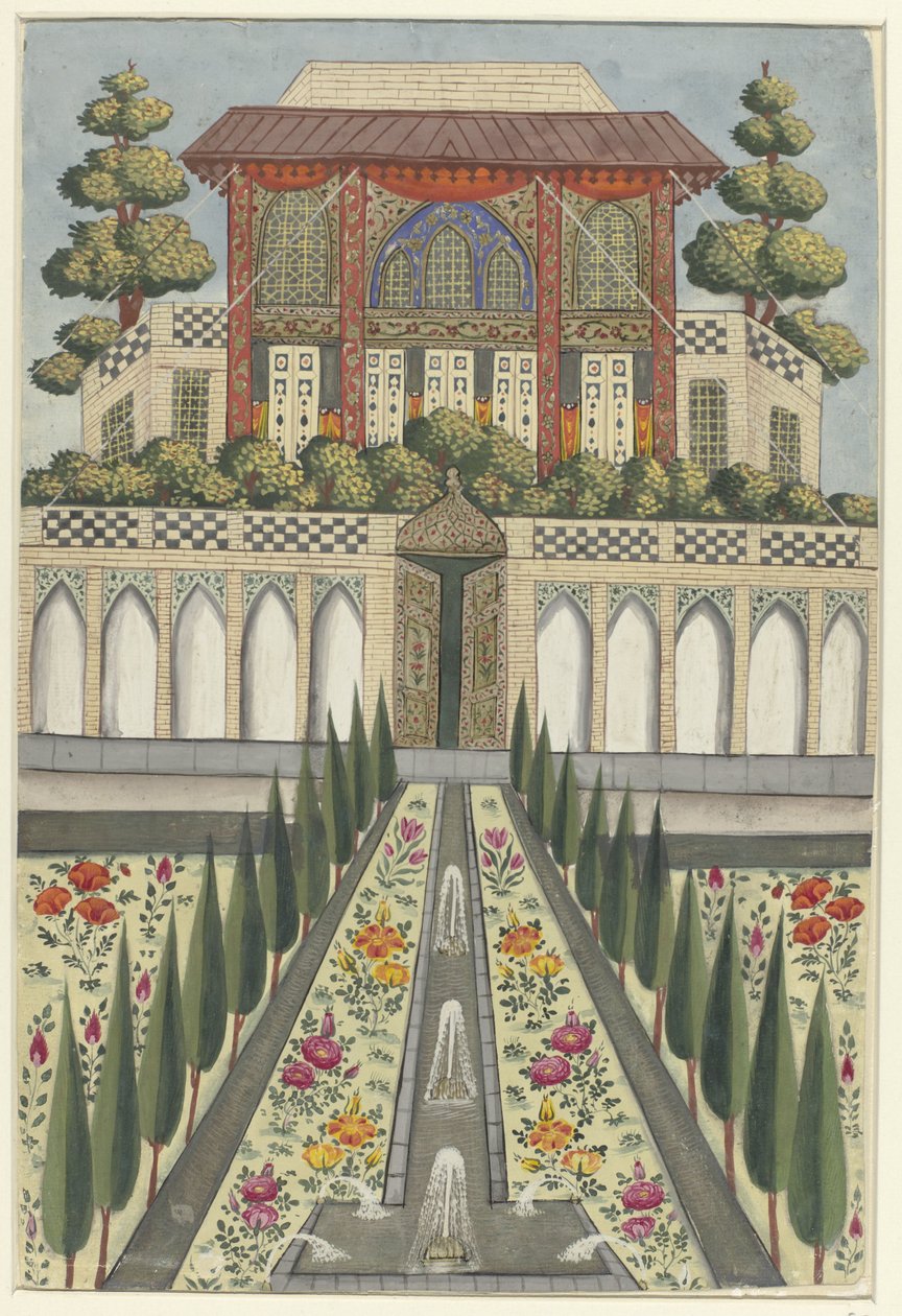Jardín del palacio de Hazar Jarib en Aliabad de Anonymous Anonymous