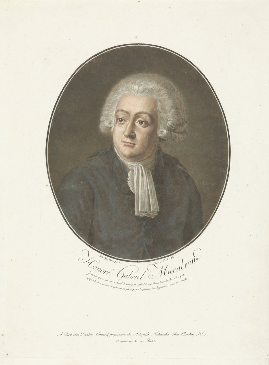 Retrato de Honoré Gabriel Mirabeau de Anonymous Anonymous