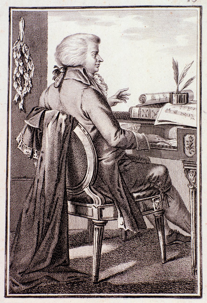 Retrato de Johann Leopold Mozart (grabado) de Anonymous Anonymous