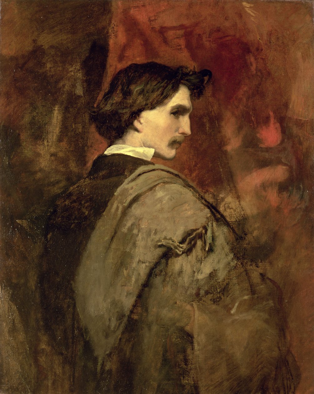 Autorretrato, c.1860 de Anselm Feuerbach