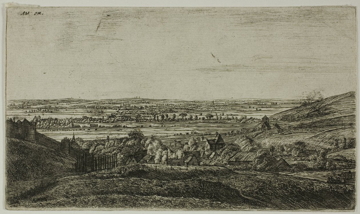 Una ciudad en un valle de Anthonie Waterloo