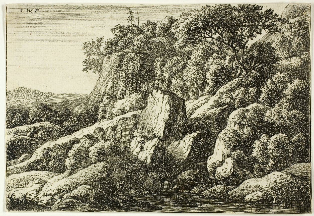 Paisaje rocoso de Anthonie Waterloo
