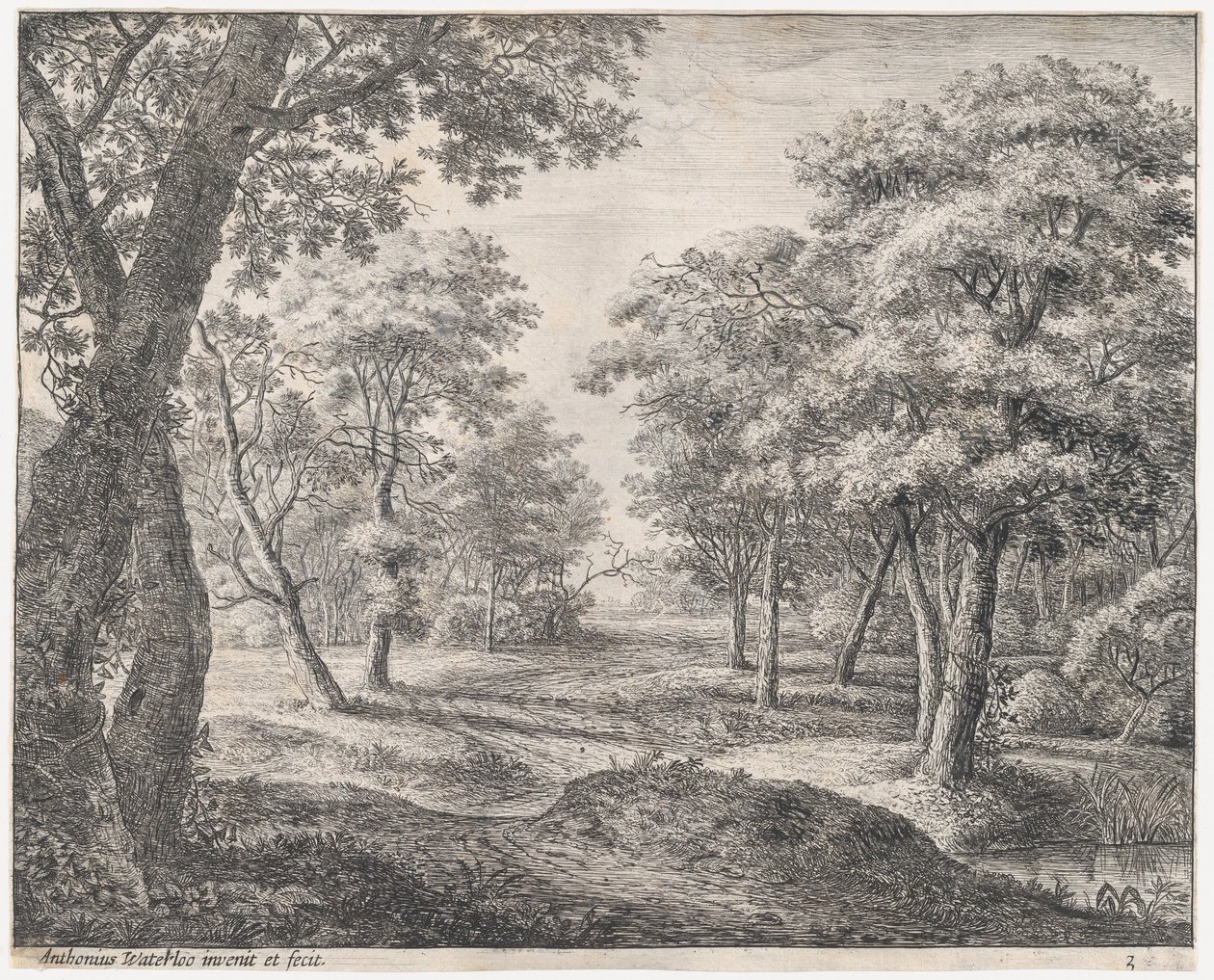 El camino a través del bosque, siglo XVII de Anthonie Waterloo