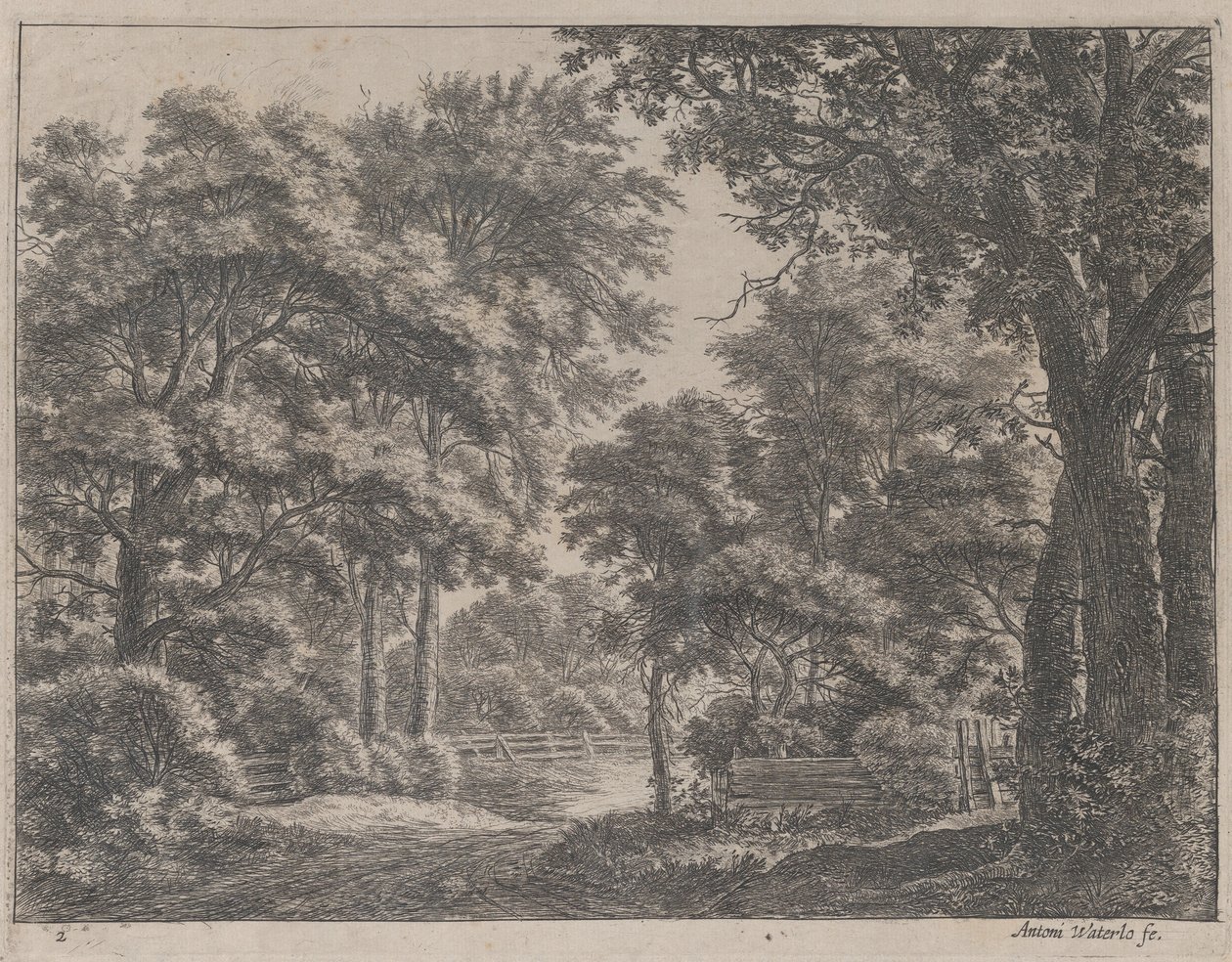 Los bosques recortados, siglo XVII de Anthonie Waterloo