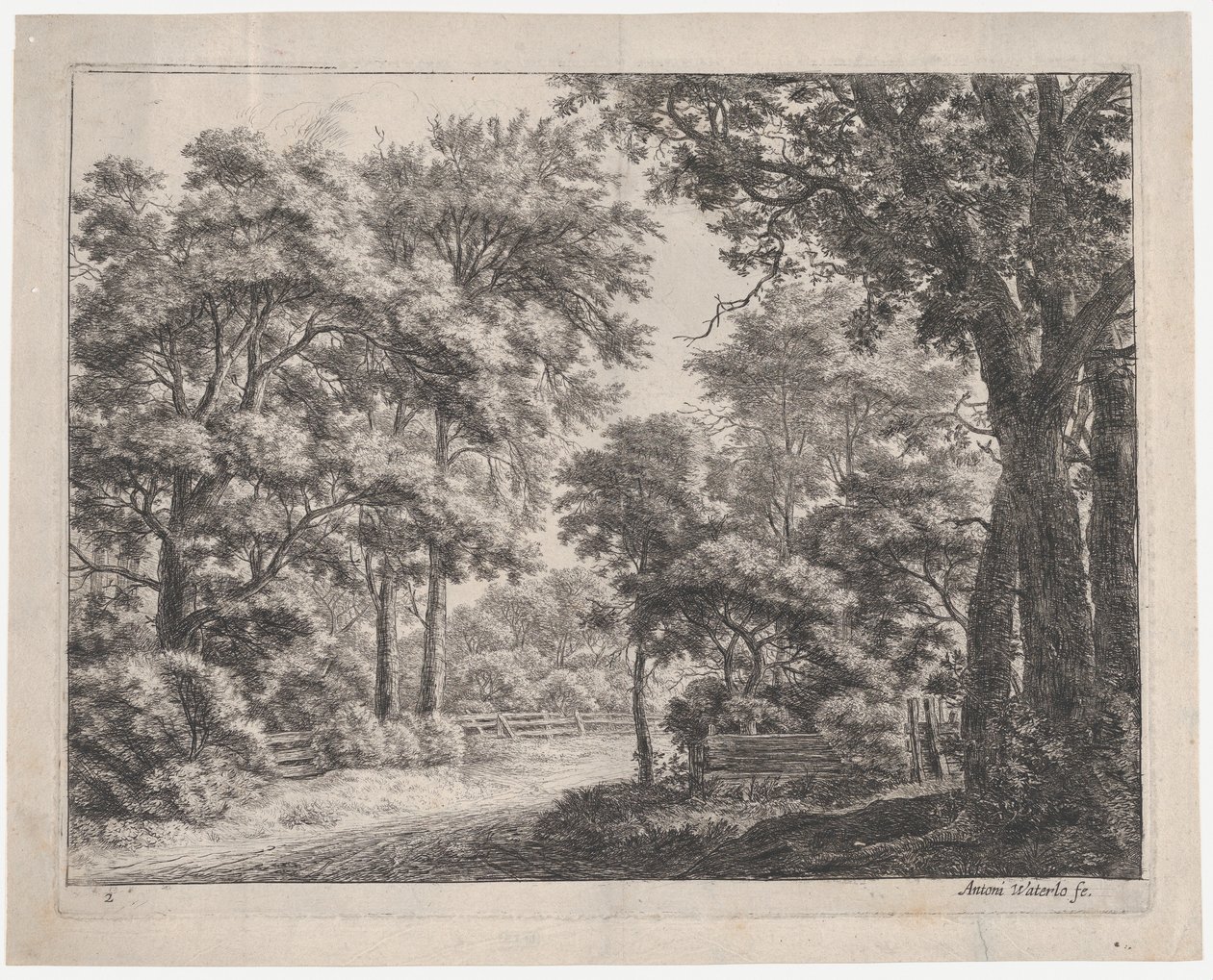 Los bosques recortados, siglo XVII de Anthonie Waterloo