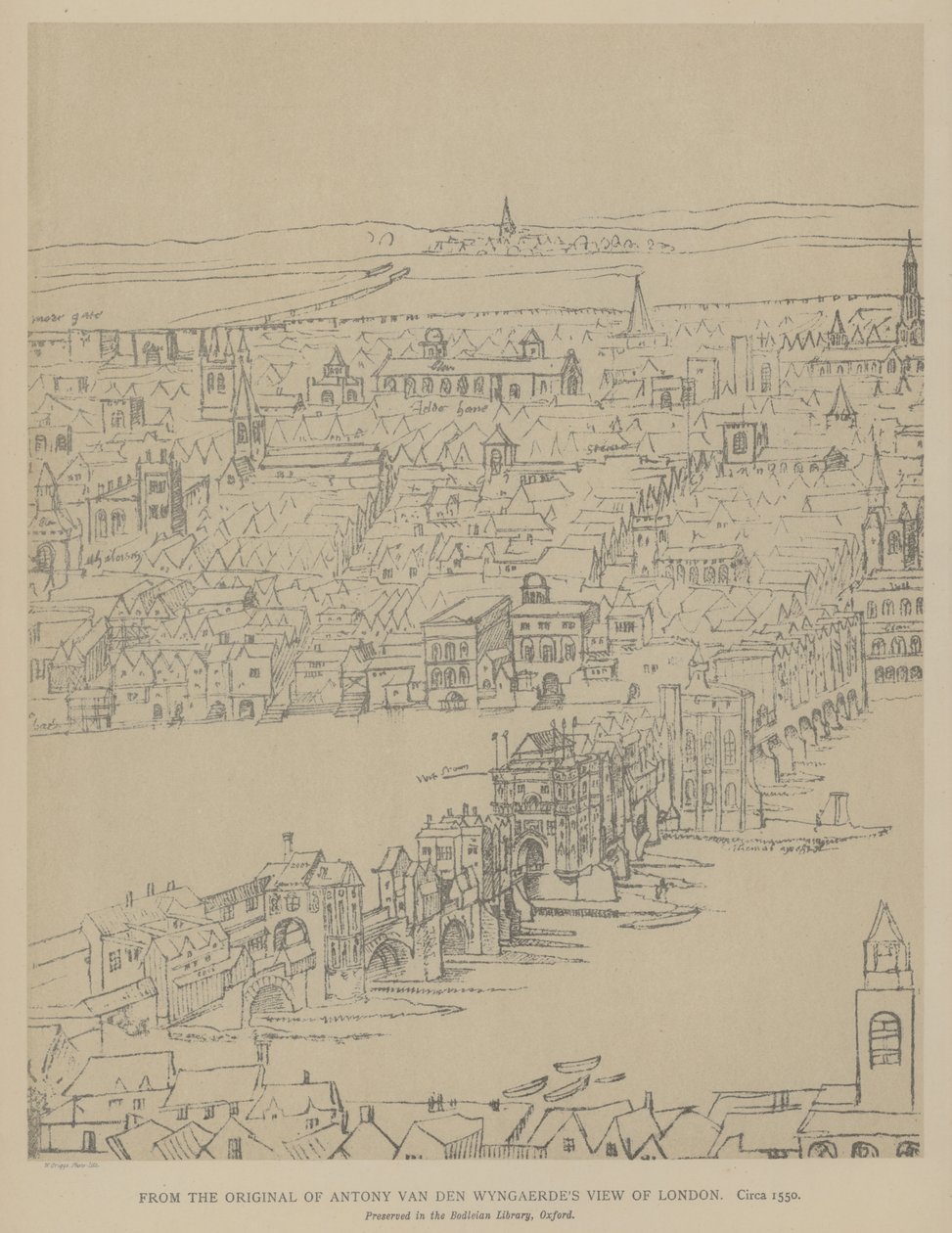 Vista de Londres, c1550 de Anthonis van den Wyngaerde