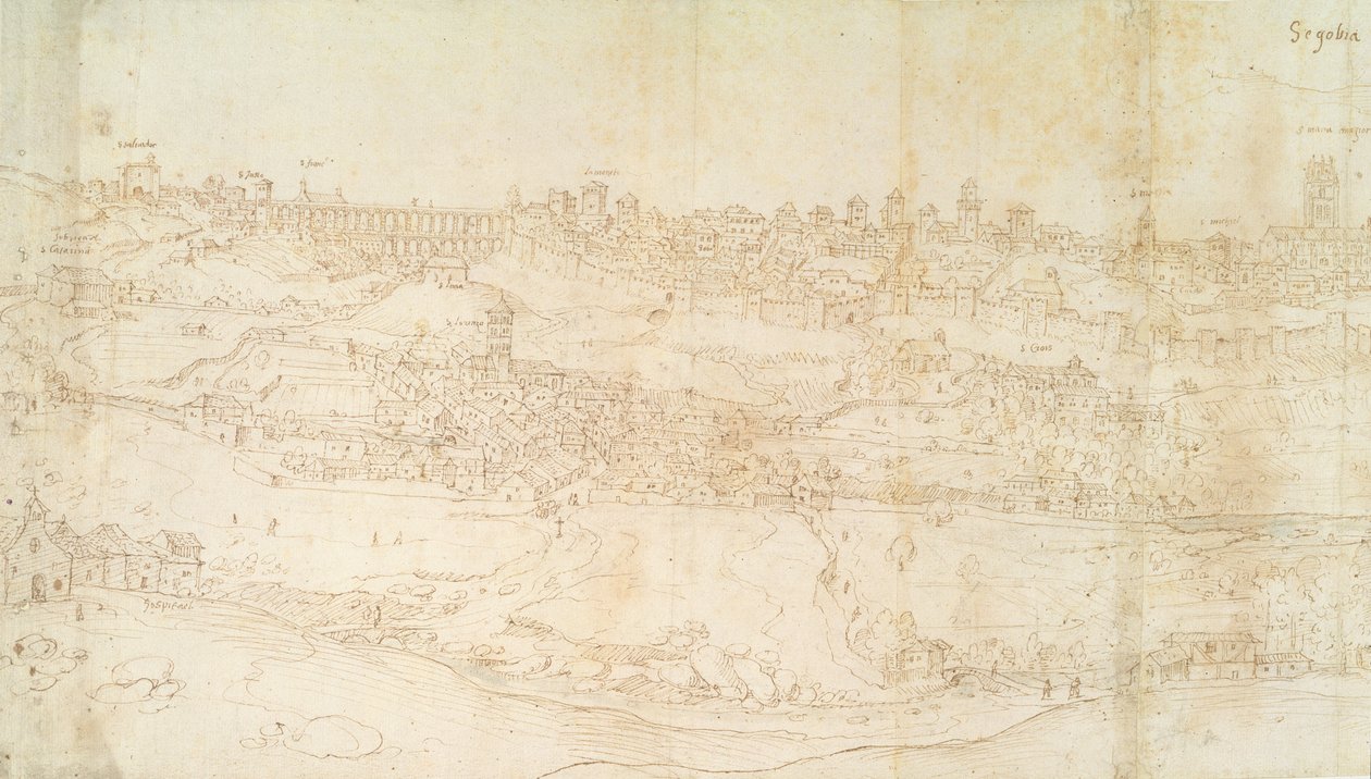 Vista de Segovia, siglo XVI de Anthonis van den Wyngaerde