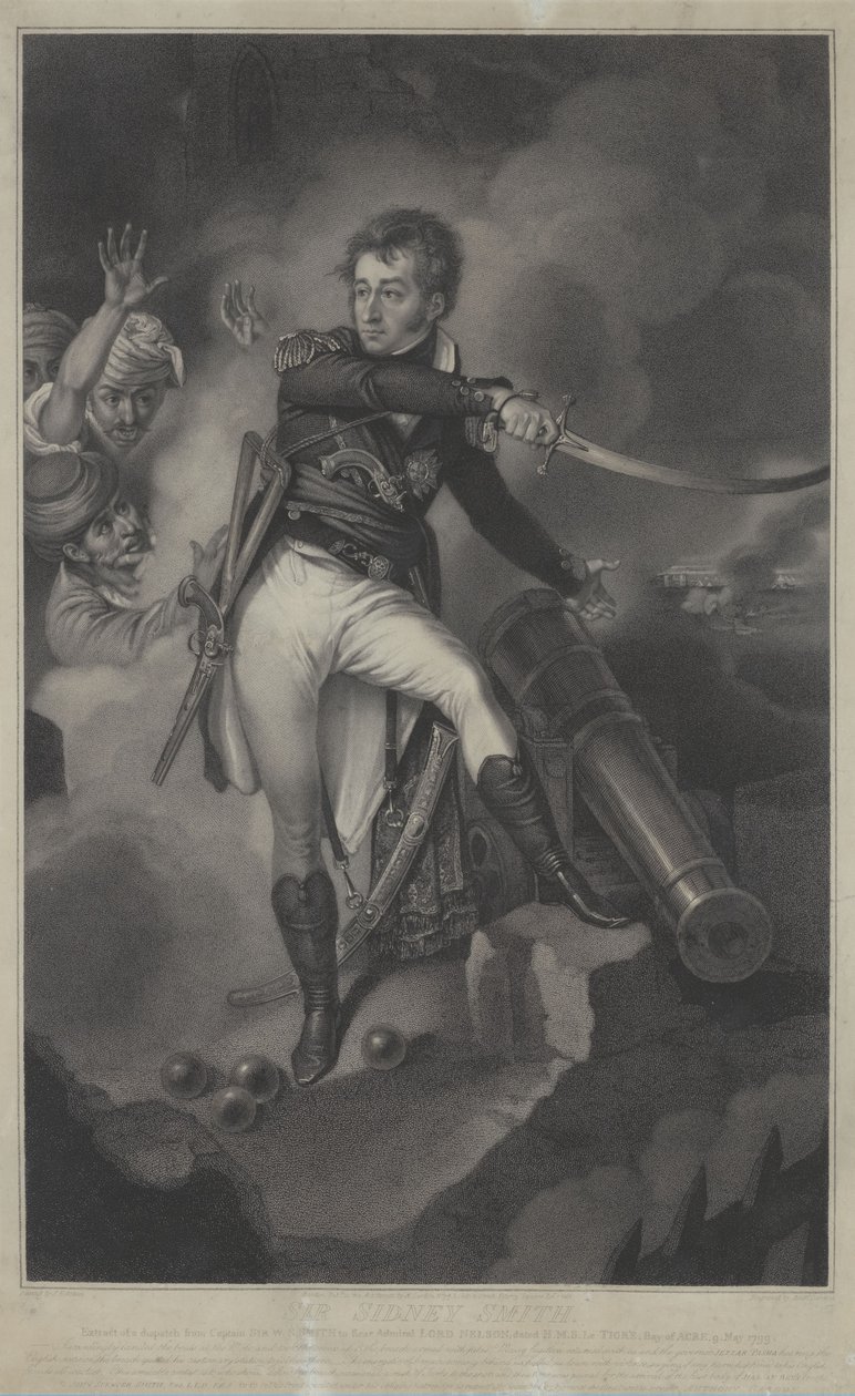 Retrato de Sir Sidney Smith, almirante británico, en Acre (1764-1840) de Anthony Cardon