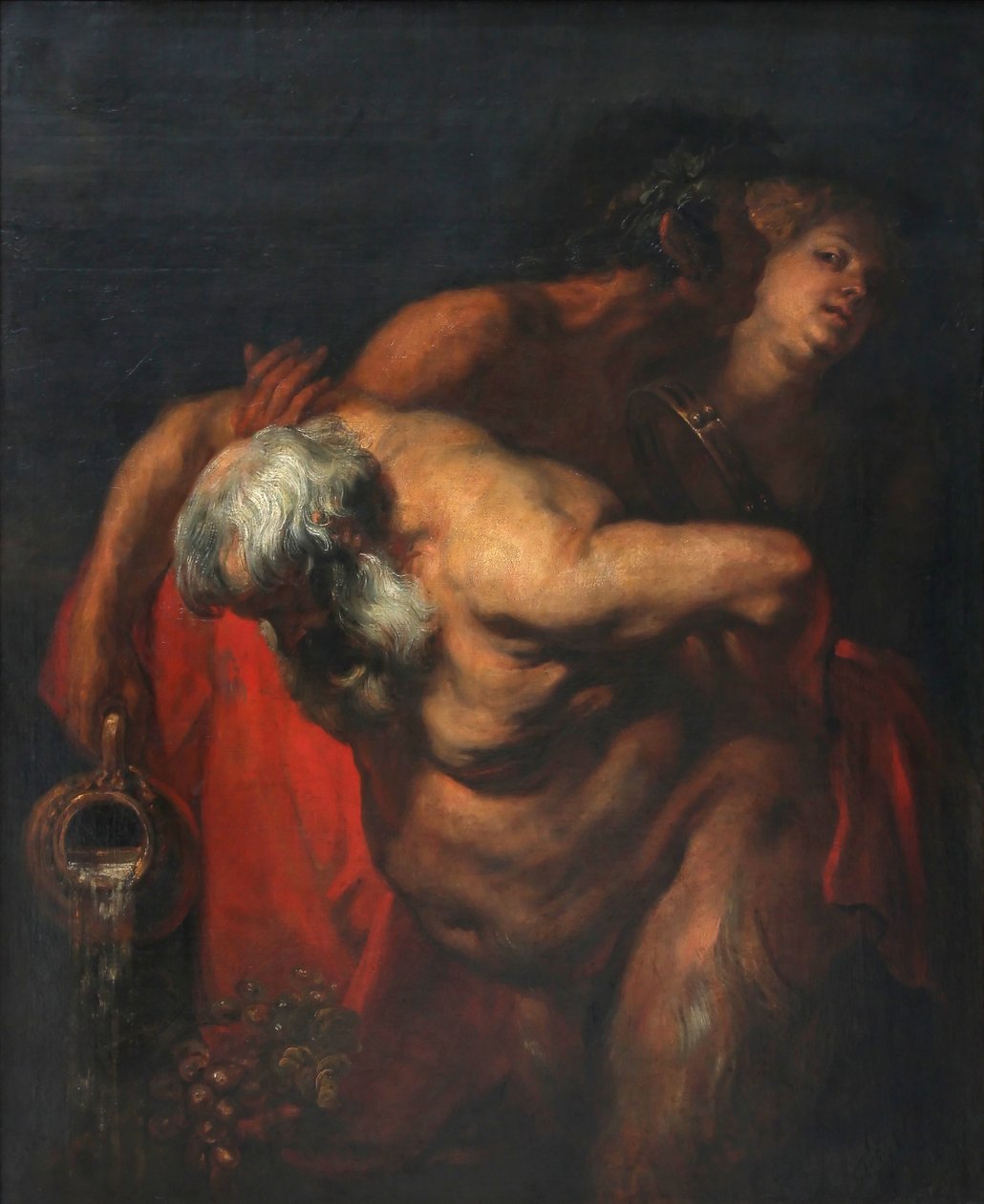 Sileno ebrio sostenido por un fauno y una bacante de Anthony van Dyck