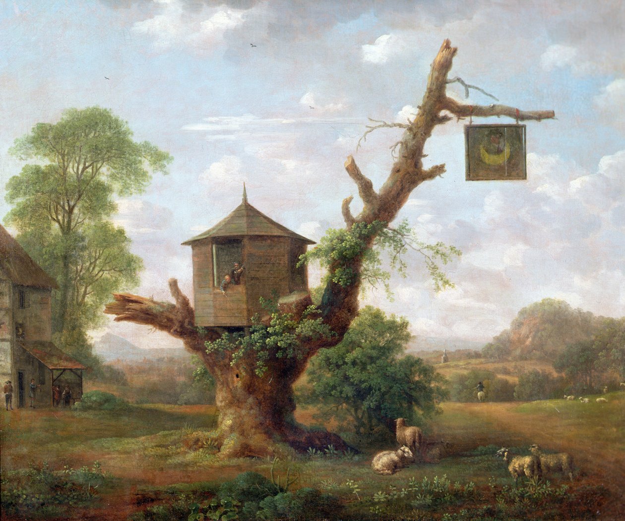 El hombre en la posada de la luna, c.1770 de Anthony Devis