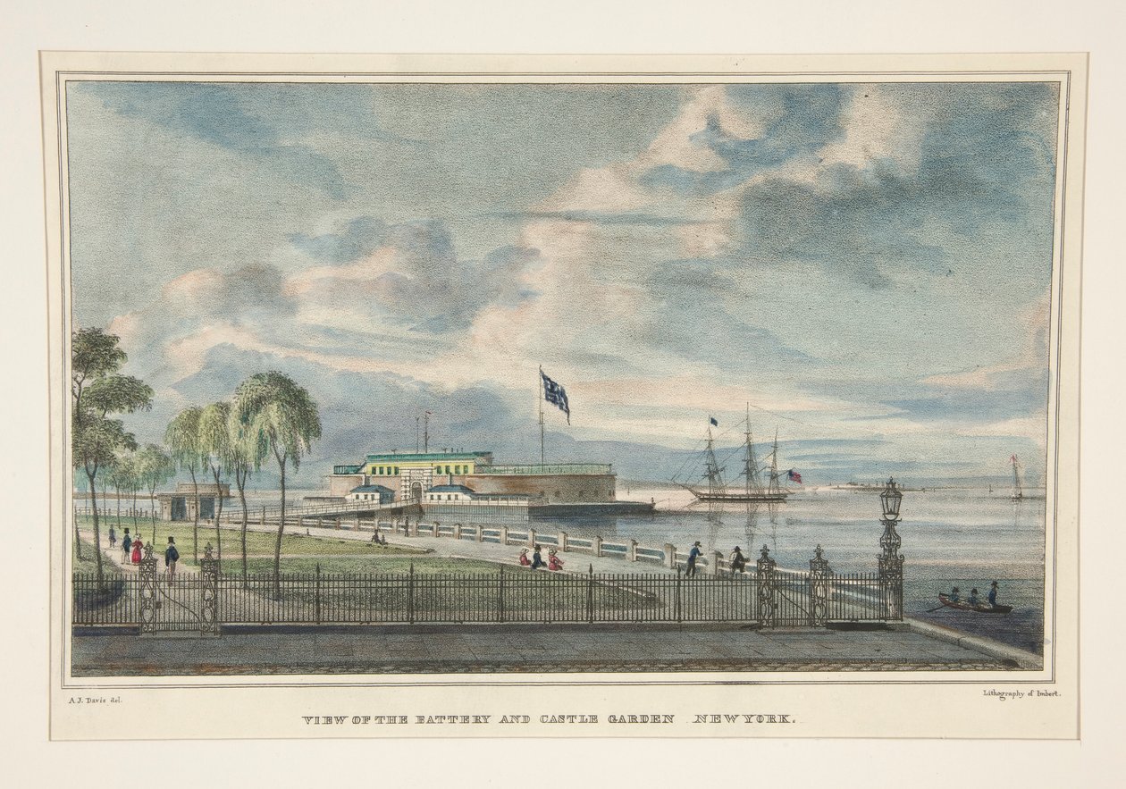 Vista de la batería y el jardín del castillo de Anthony Imbert