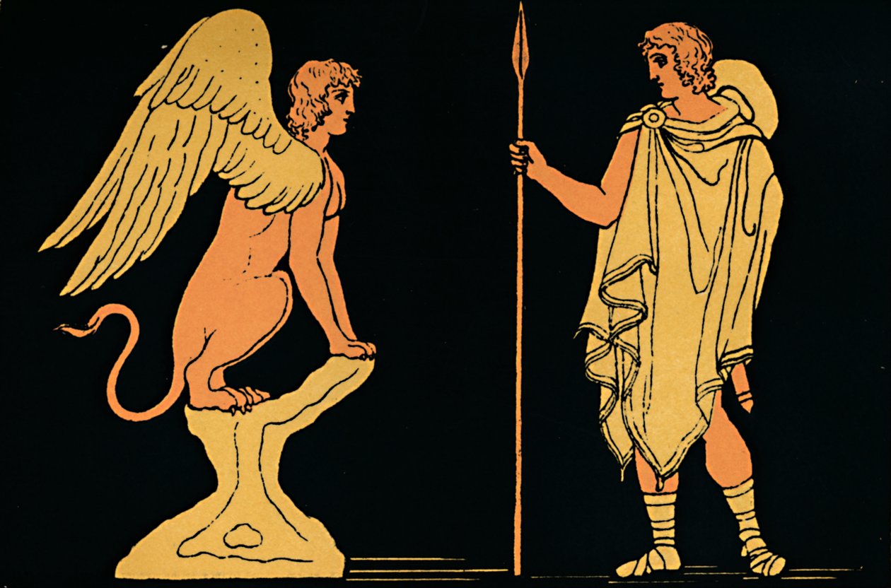 Edipo y la Esfinge de Antique