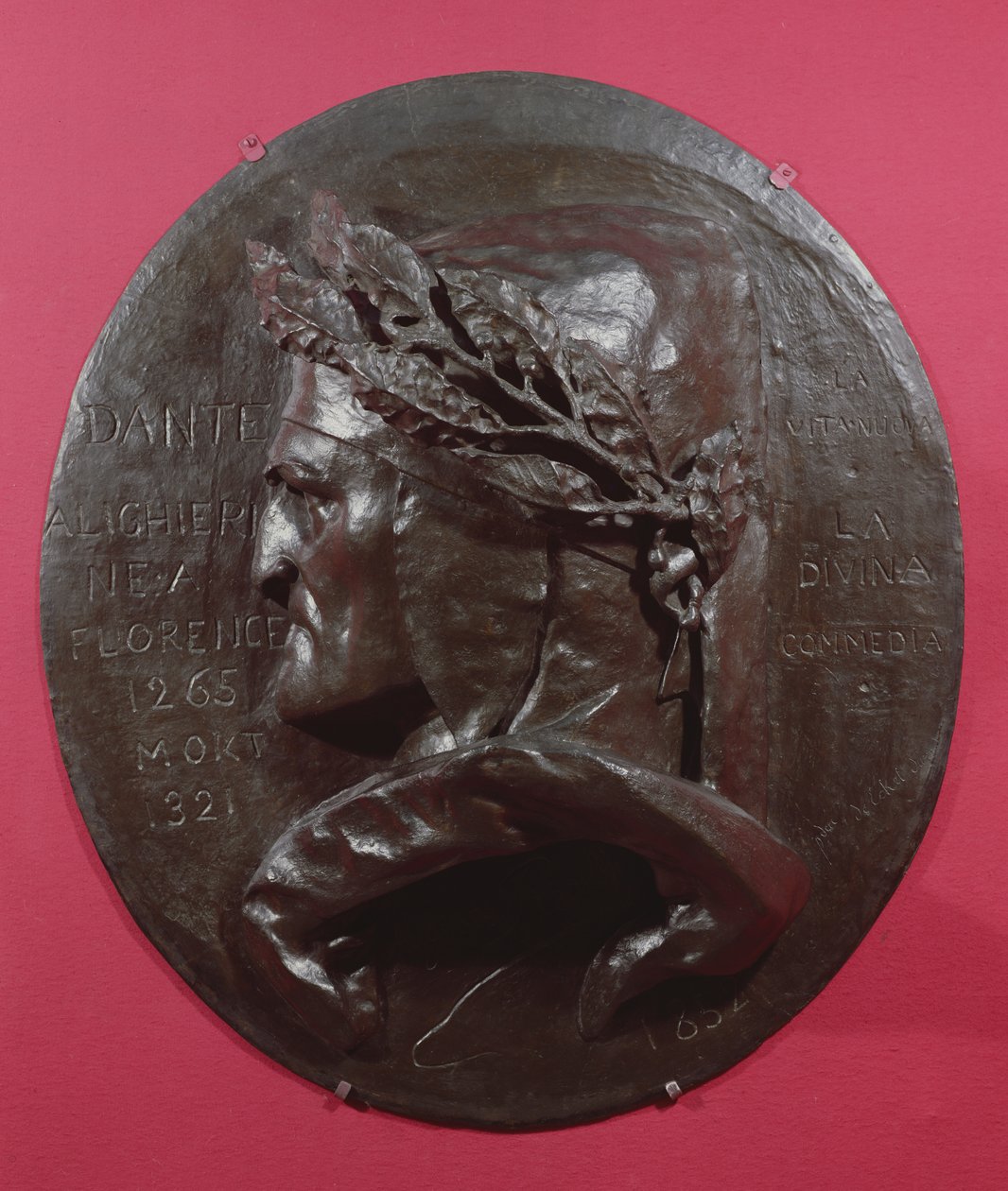 Medallón que representa a Dante Alighieri (1265-1321) de Antoine Augustin Preault
