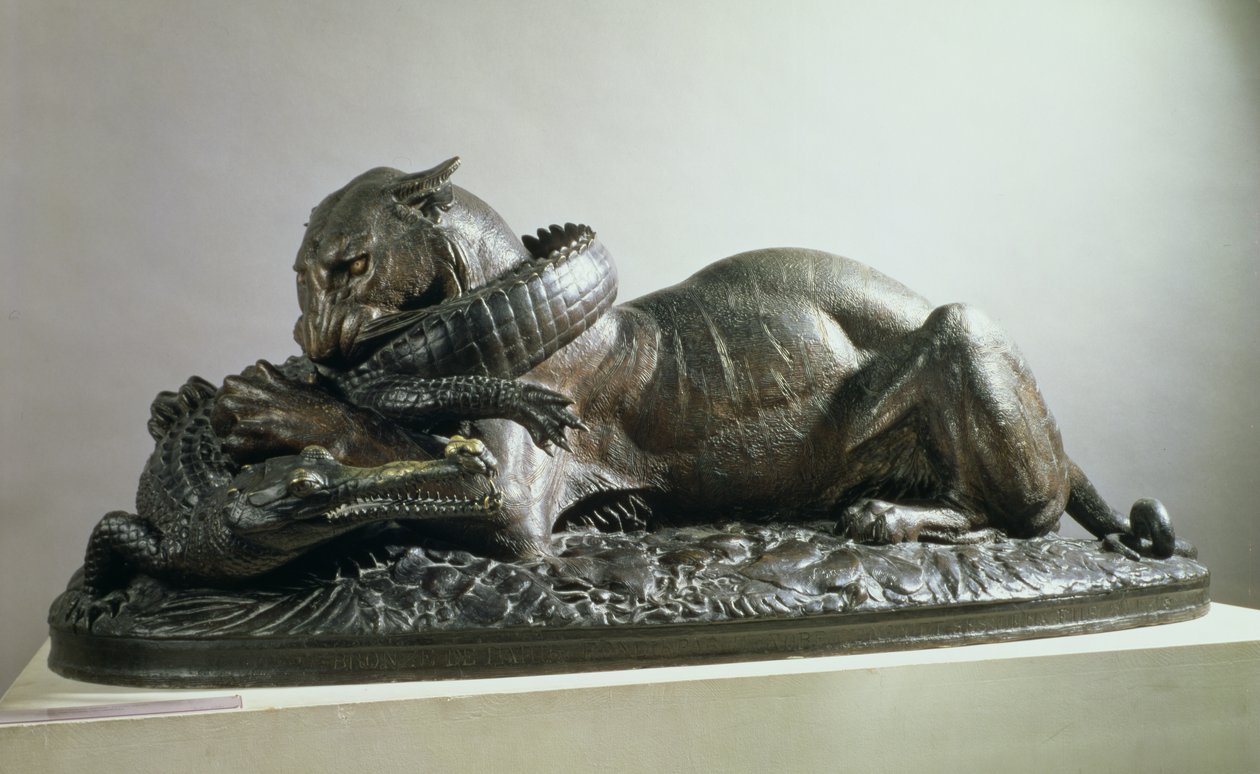 Tigre devorando un caimán, 1832 de Antoine Louis Barye