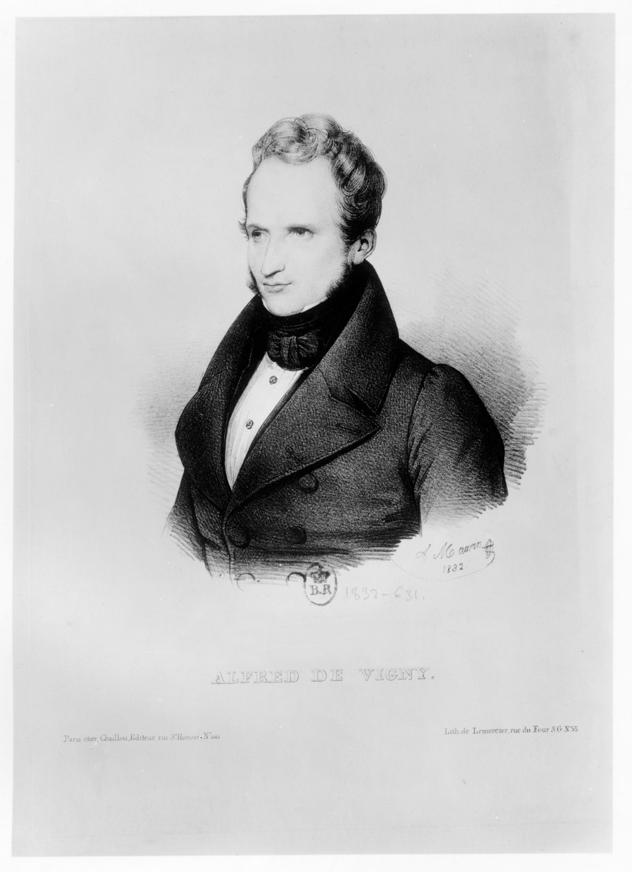 Retrato de Alfred de Vigny, 1832 de Antoine Maurin