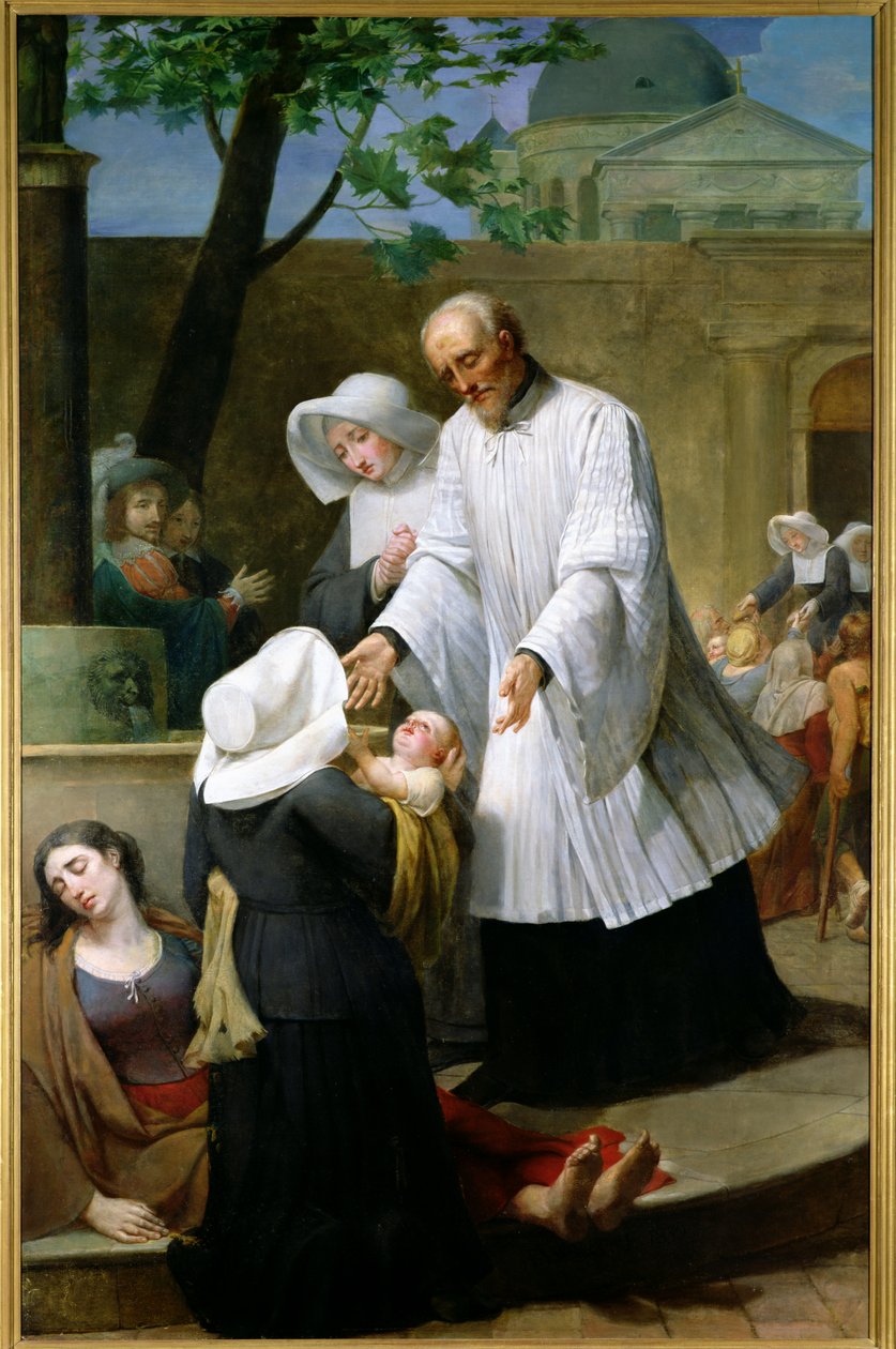 San Vicente de Paúl ayudando a los apestados de Antoine Ansiaux