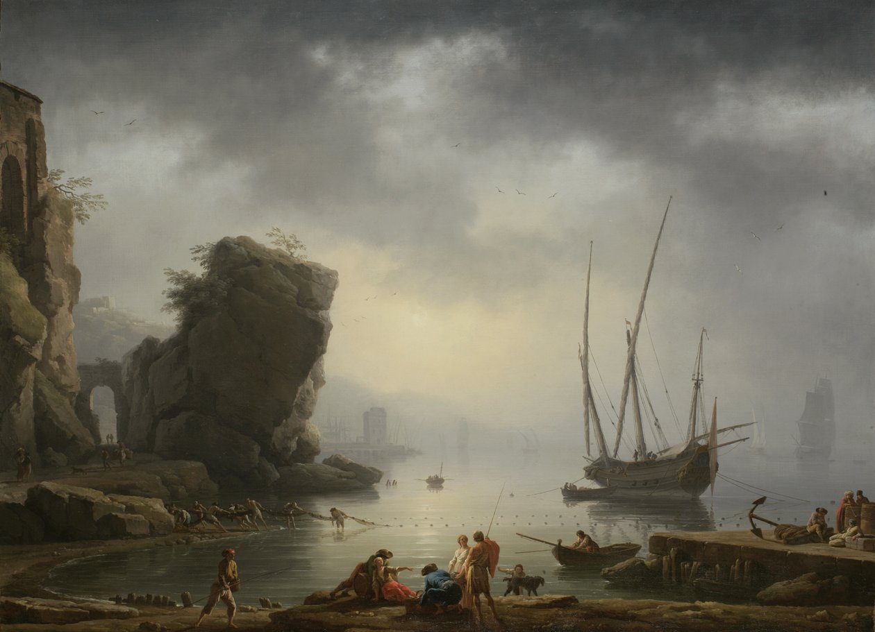 Escena costera mediterránea, 1746 de Antoine Charles Horace Vernet