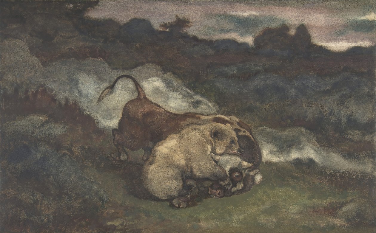 Oso matando a un toro, 1810-75 de Antoine Louis Barye