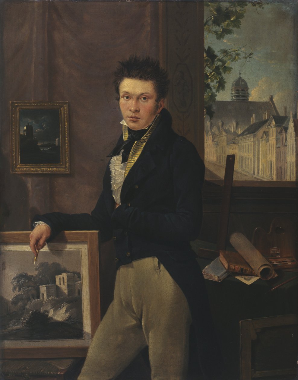 Autorretrato (óleo sobre tabla) de Antoine Pierre Steyaert