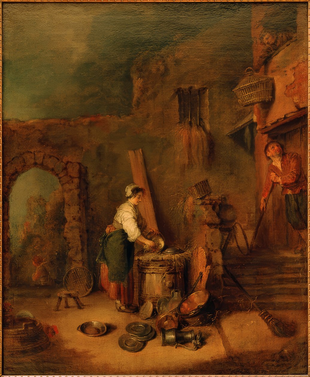 La fregadora de cobre (La cocinera) de Antoine Watteau