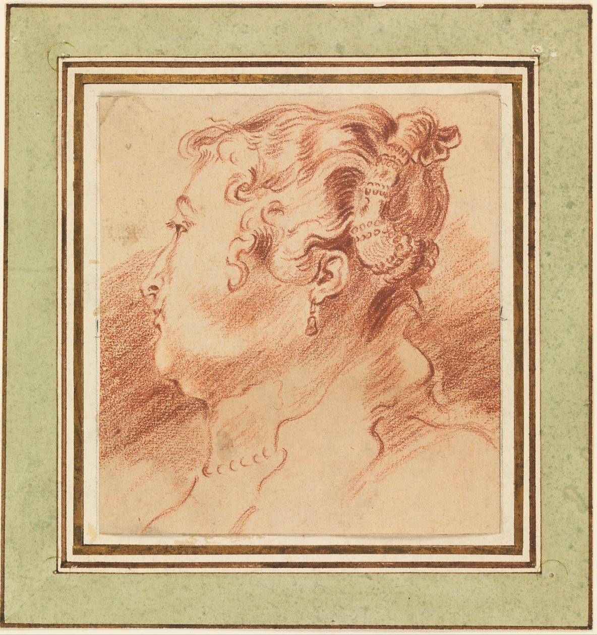Estudio de la cabeza de una mujer de Antoine Watteau
