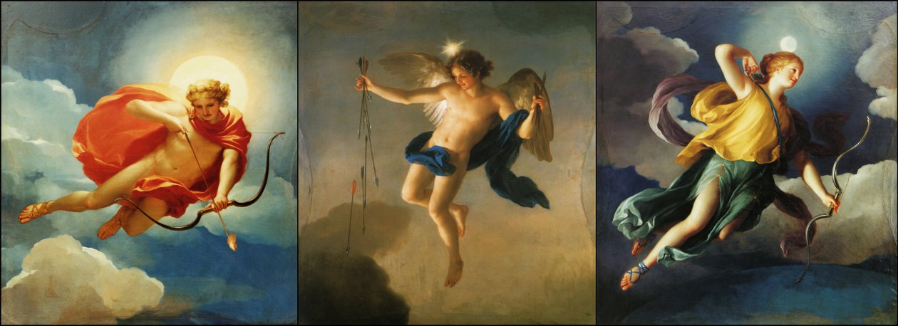 Personificación de tres partes del día en la mitología griega de Anton Raphael Mengs