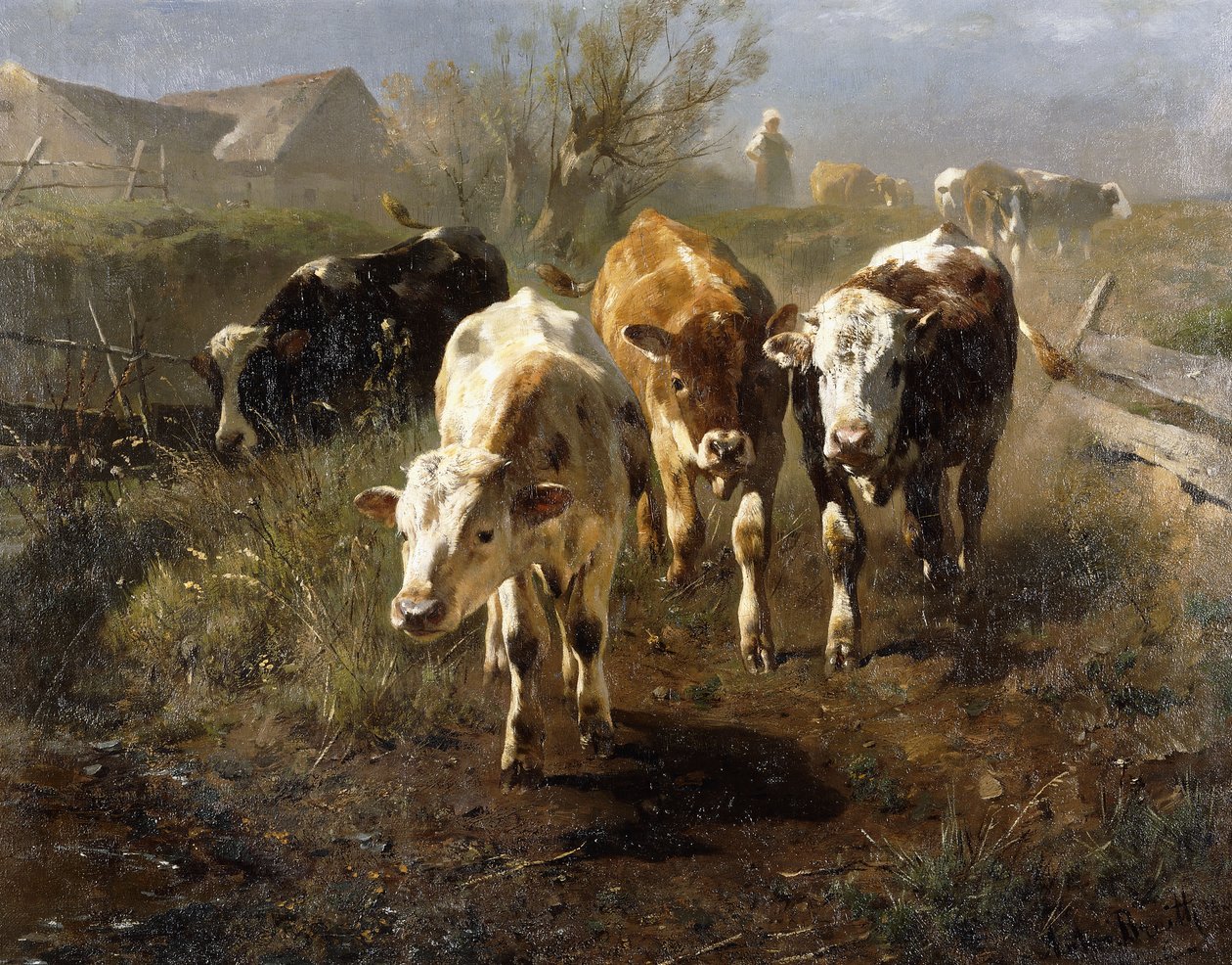 Camino al abrevadero, 1888 de Anton Braith