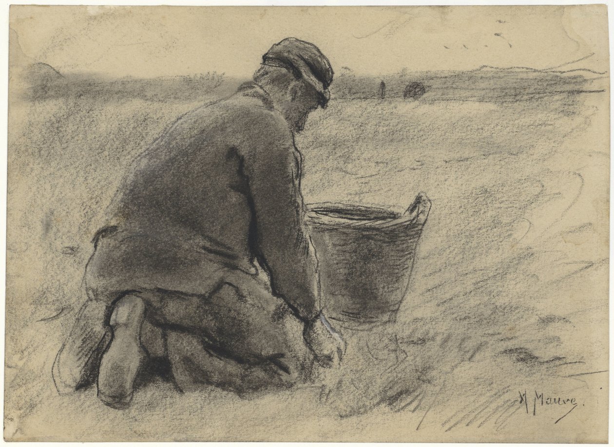 Cosechadora de patatas de Anton Mauve