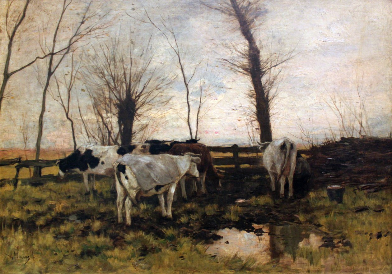 Vacas en los pastos de Anton Mauve