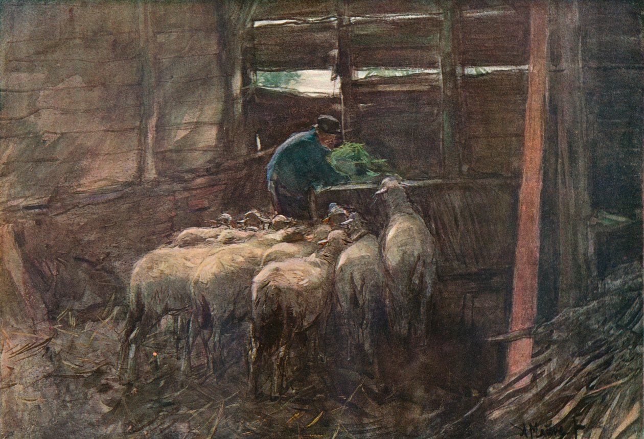 Interior de un granero, siglo XIX de Anton Mauve