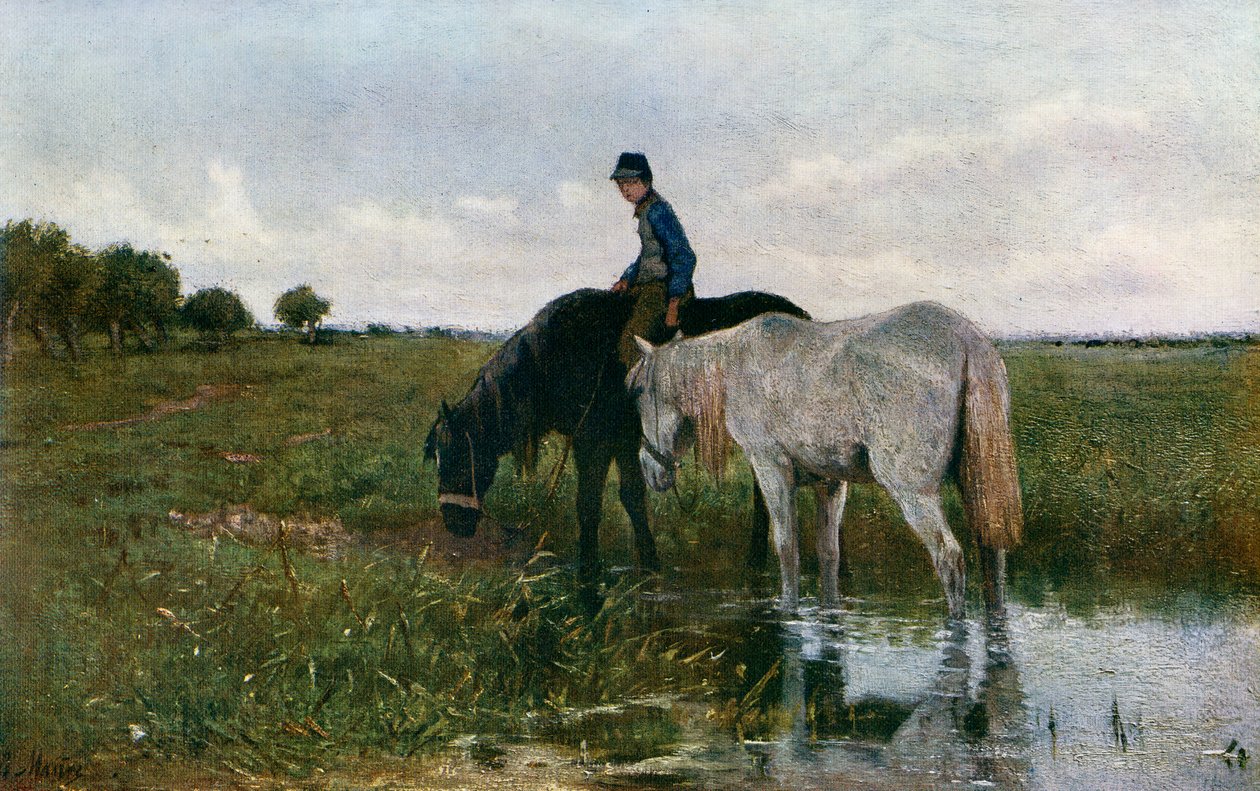 Abrevando caballos, 1871, 1912 de Anton Mauve