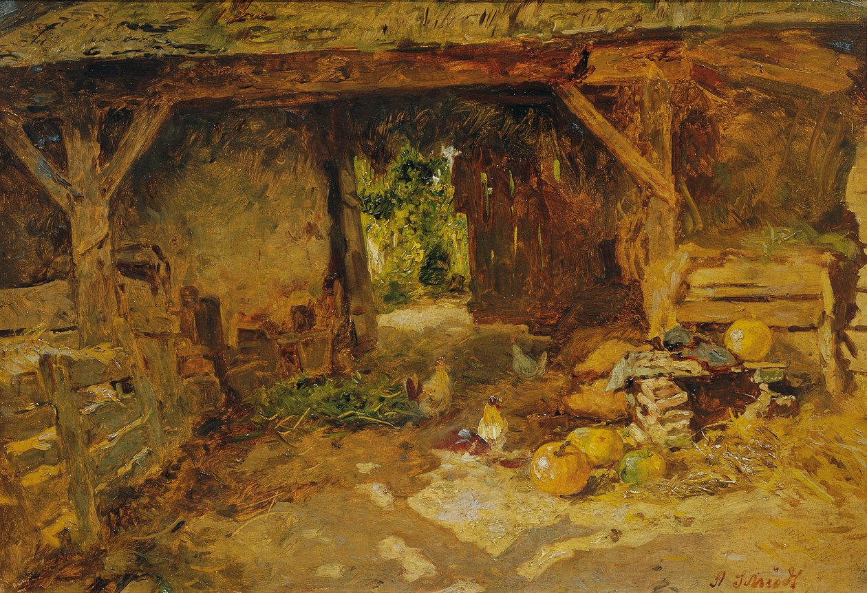 Interior de la corte del Marchfeld de Anton Schrodl