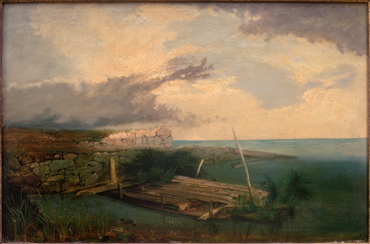 Madera y obra de piedra en la costa de Anton von Stadler