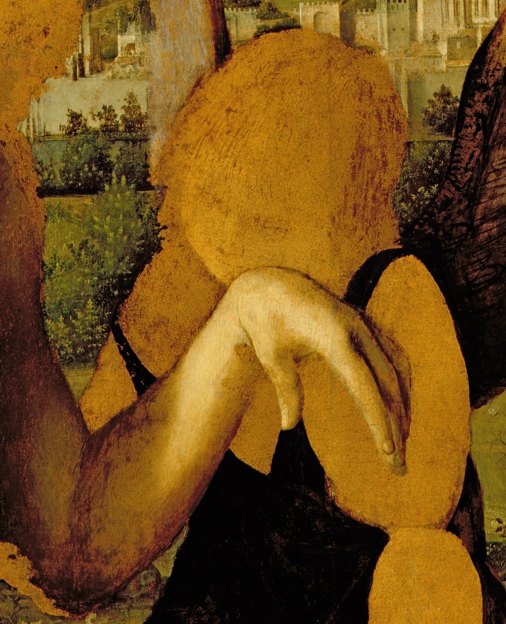 Cristo sostenido por tres ángeles (detalle) de Antonello da Messina
