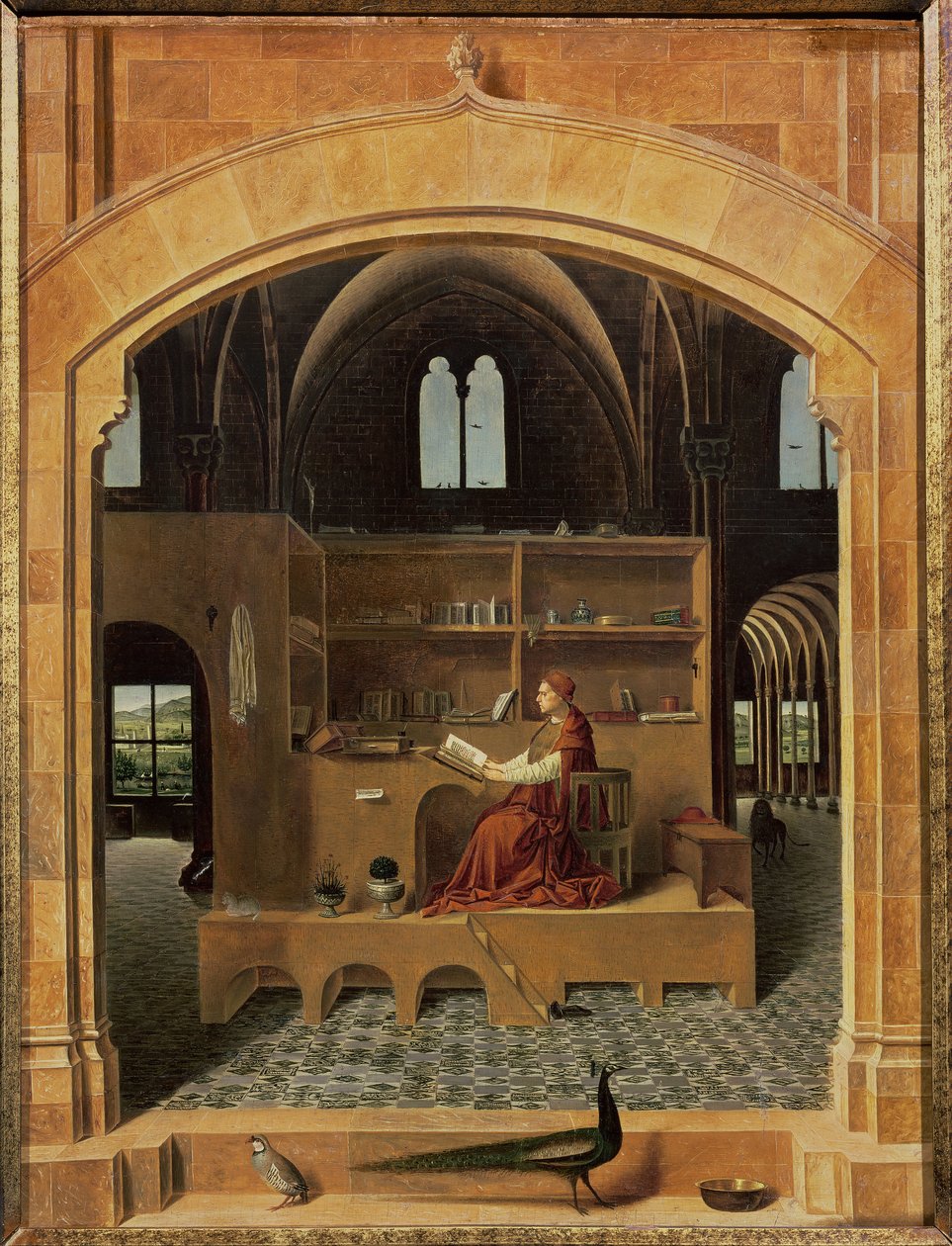 San Jerónimo en su estudio, c.1475 de Antonello da Messina