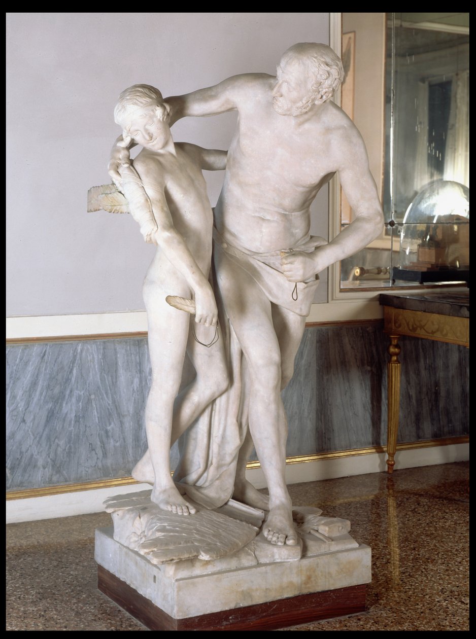 Dédalo e Ícaro (mármol) de Antonio Canova
