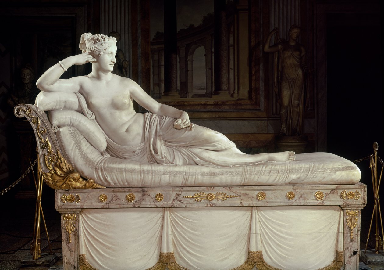 Pauline Bonaparte (1780-1825) como Venus Triunfante, c.1805-08 (mármol) de Antonio Canova