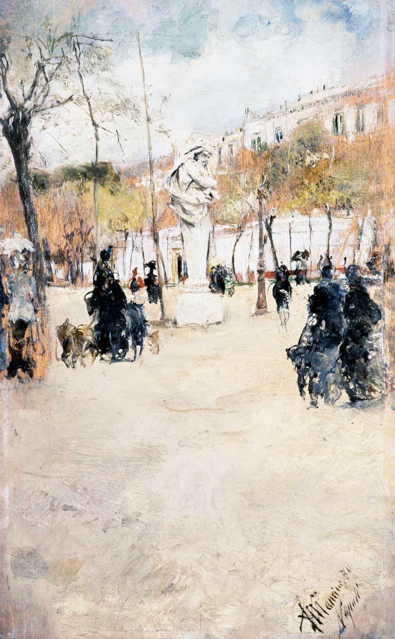 Jardines de Villa Reale en Nápoles de Antonio Mancini