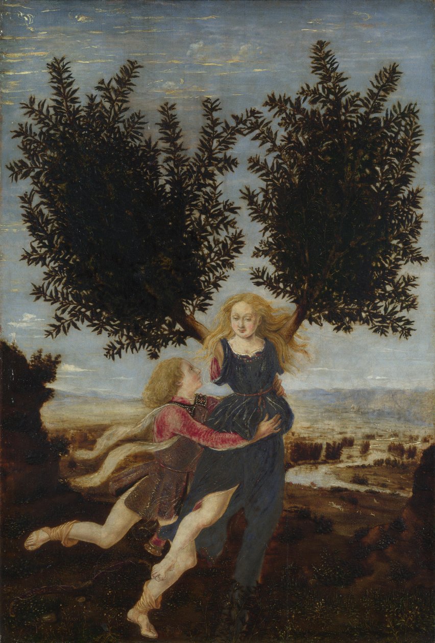 Apolo y Dafne de Antonio Pollaiuolo
