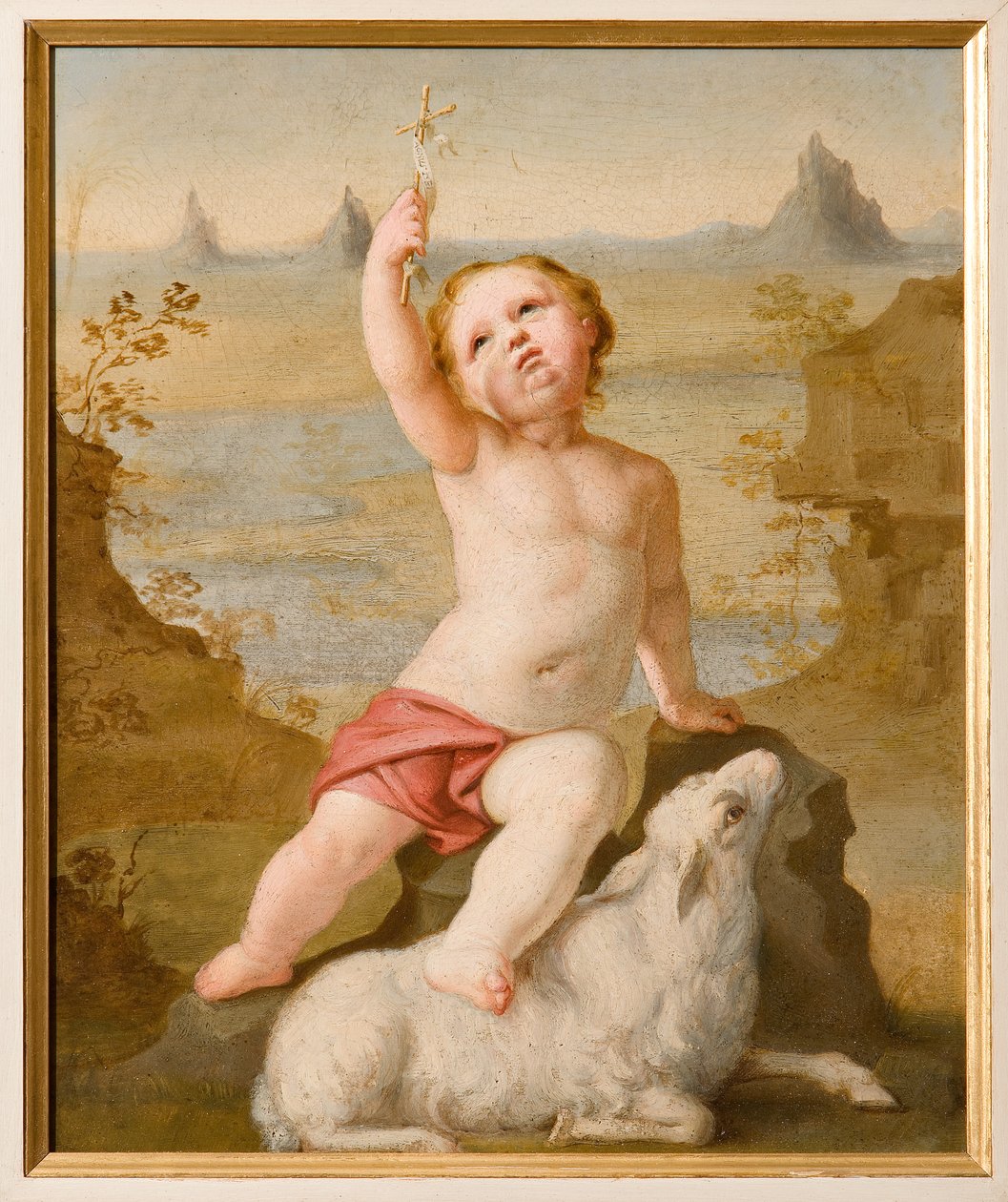 Niño San Juan (óleo sobre cartón) de Antonio Simonazzi