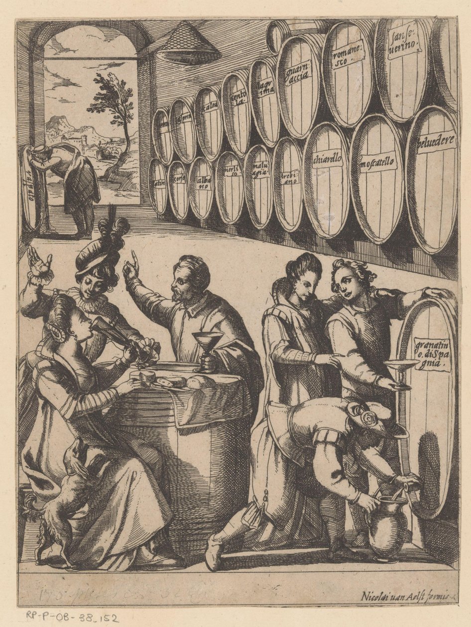 Fiesta de bebidas en bodega de Antonio Tempesta