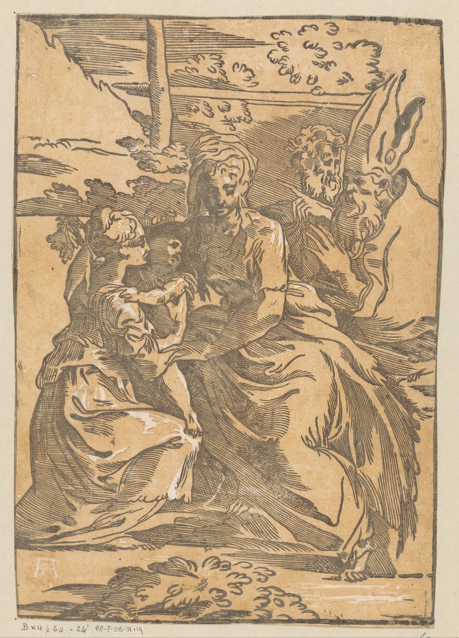 Mujer santa recibe al niño Cristo de Antonio da Trento (possibly)