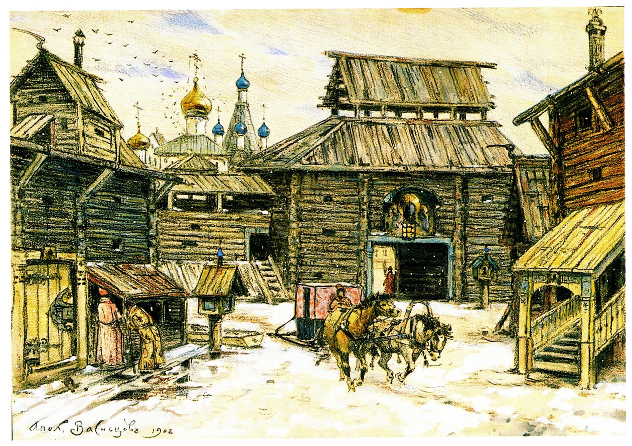 Vieja Moscú. La Ciudad de Madera, 1902 de Apollinari Mikhailovich Vasnetsov