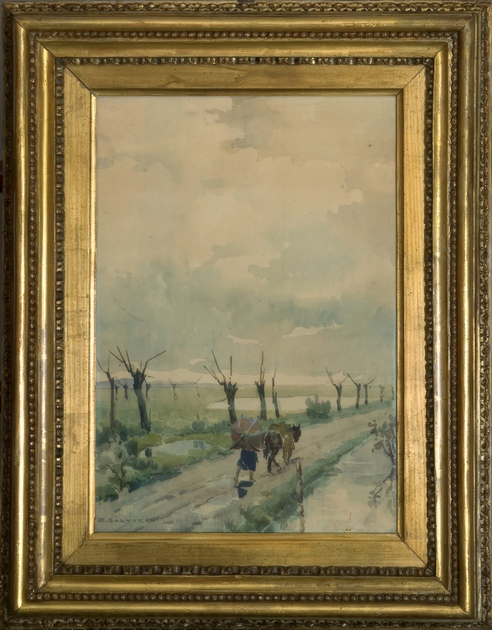 Paisaje con gente de Arcangelo Salvarani