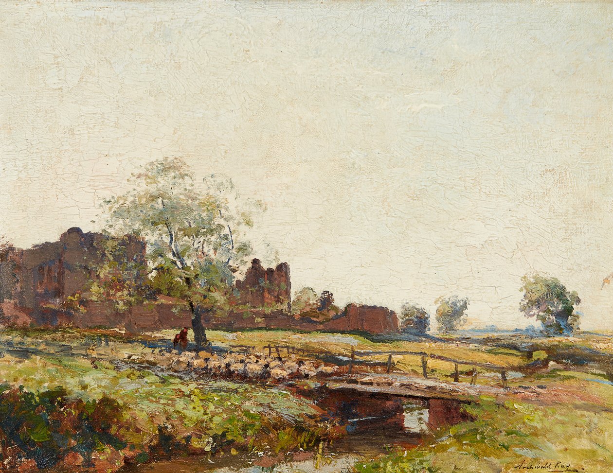 Castillo de Kenilworth (óleo sobre tabla) de Archibald Kay