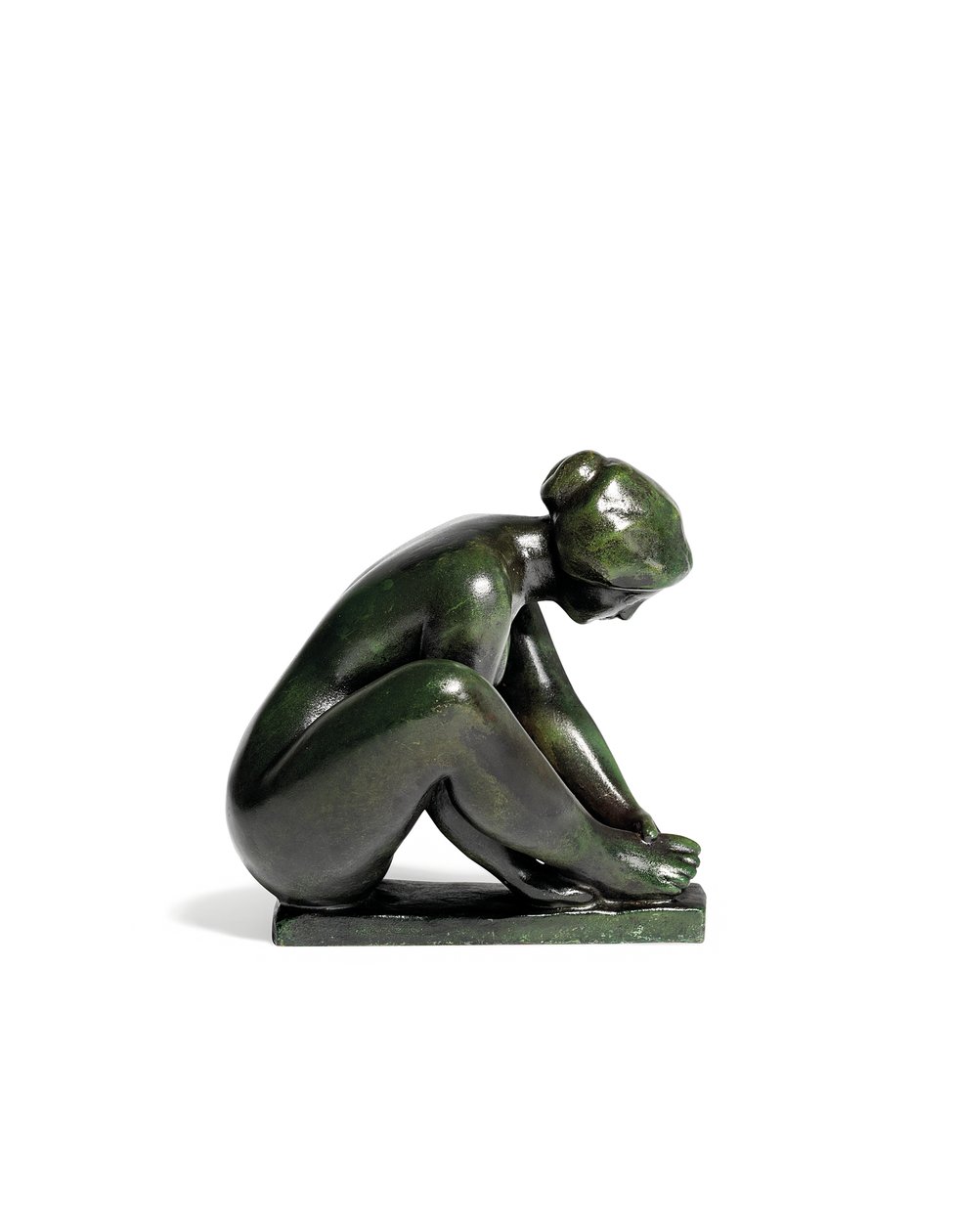 Niña agachada sosteniendo un pie de Aristide Maillol
