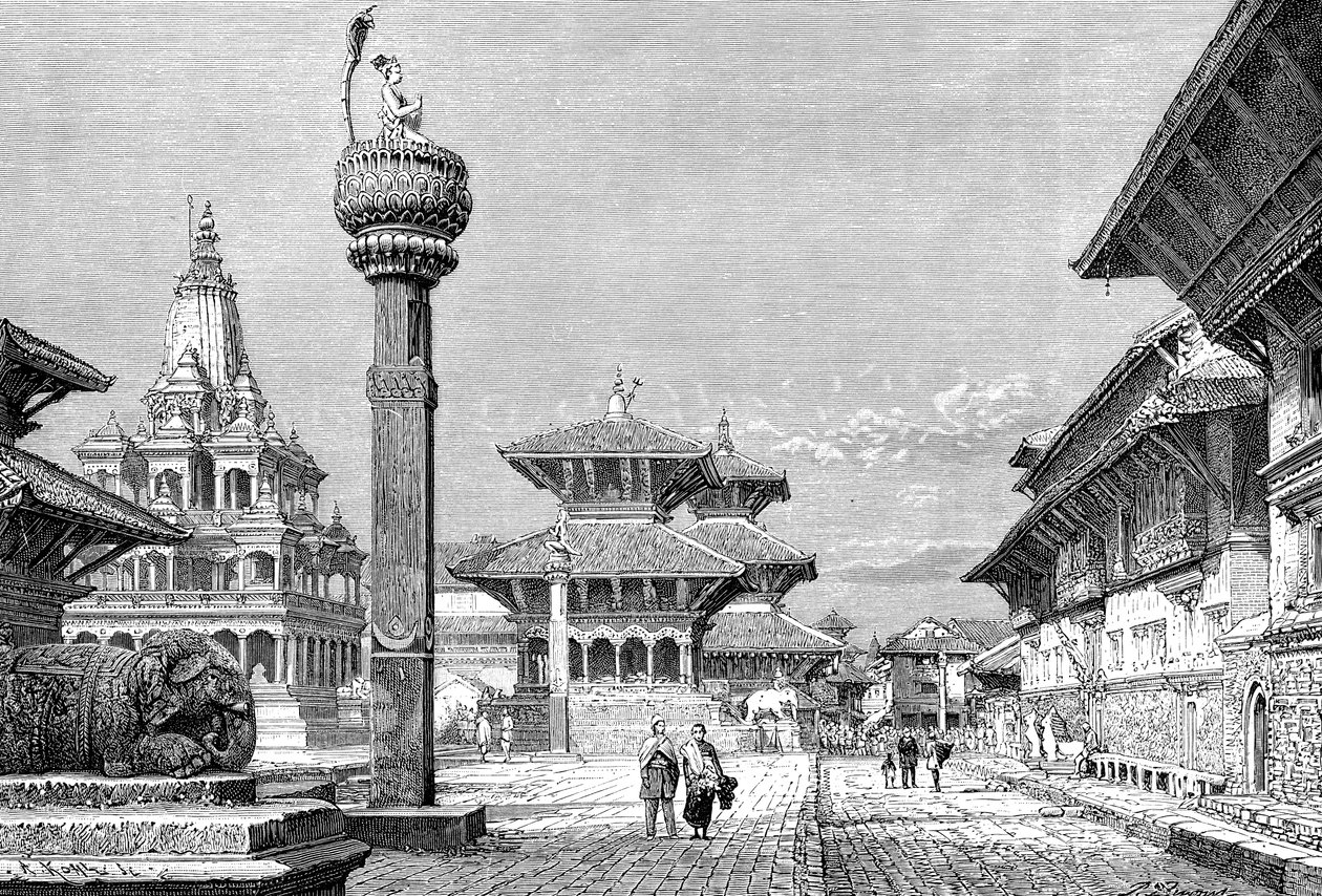 Templos en Patan, Nepal, 1895 de Armand Kohl