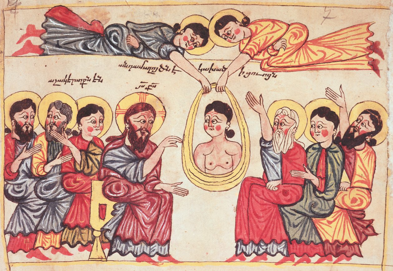 Sanando a los enfermos de un evangelio, c.1200 de Armenian School