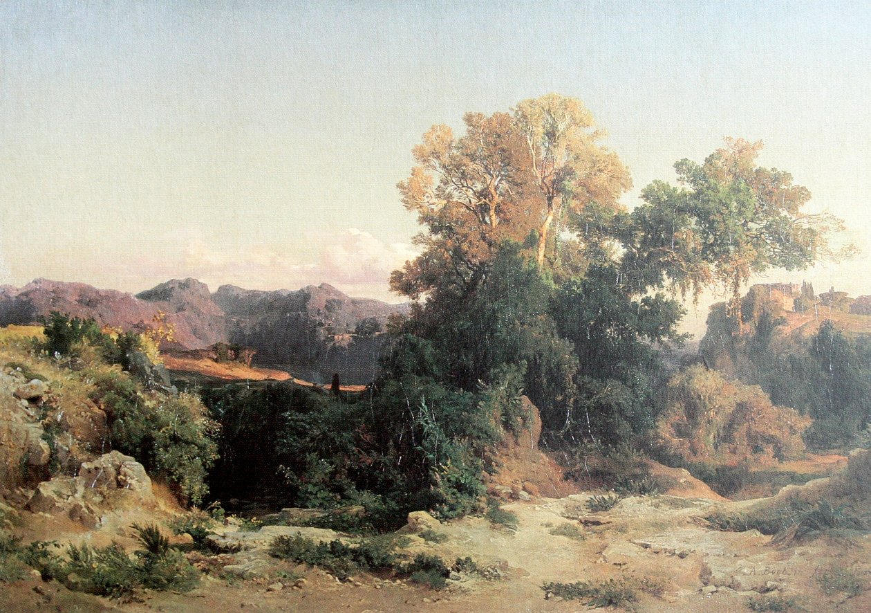 En las montañas albanesas de Arnold Böcklin